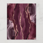 Budget Bourgogne Roos Gold Agate Wedding Menu (Achterkant)