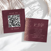 Budget Bourgogne Roos Gold Wedding QR Code RSVP Informatiekaartje