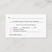 Budget Bourgogne & Roze 4 Floral 2SM Meal RSVP Informatiekaartje (Achterkant)