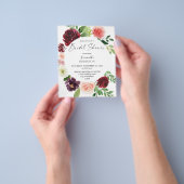 Budget Bourgogne & Roze 4 Floral Vrijgezellenfeest Flyer (Hand)