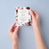 Budget Bourgogne & Roze 6 Floral Vrijgezellenfeest Flyer (Hand)