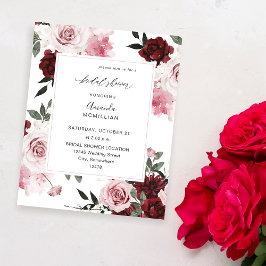 Budget Bourgogne & Roze 6 Floral Vrijgezellenfeest Flyer