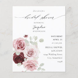 Budget Bourgogne & Roze Ele Floral Vrijgezellenfee Flyer