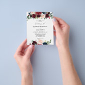 Budget Bourgogne, Roze en Floral Wedding 2 Fly Flyer (Hand)