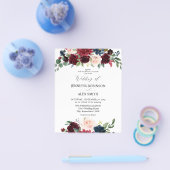 Budget Bourgogne, Roze en Floral Wedding 2 Fly Flyer (Enkel)