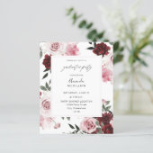 Budget Bourgogne & Roze Floral 6 GraduPartij (Staand voorkant)