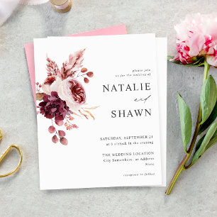 Budget Bourgogne & Roze Floral 8A bruiloft