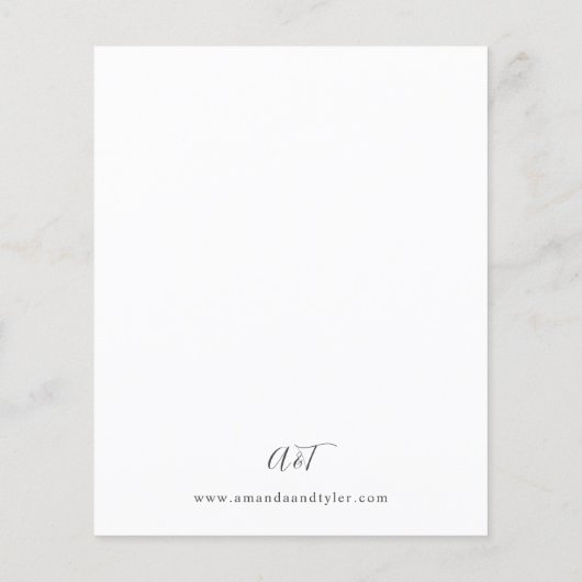 Budget Bourgogne & Roze Floral 8A bruiloft Flyer (Achterkant)