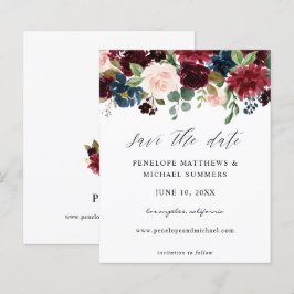 Budget Bourgogne & Roze Floral sparen de Datum