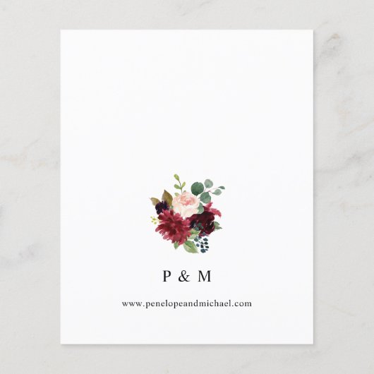 Budget Bourgogne & Roze Floral sparen de Datum Flyer (Achterkant)