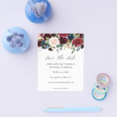 Budget Bourgogne & Roze Floral sparen de Datum Fot Flyer (Enkel)