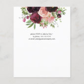 Budget Bourgogne & Roze Floral voor de GraduPartij Flyer (Achterkant)