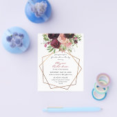 Budget Bourgogne & Roze Floral voor de GraduPartij Flyer (Enkel)