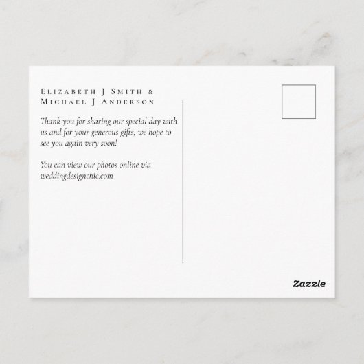Budget Bourgogne Rozen Zonnebloemen Dank u wel PHO Briefkaart (Achterkant)