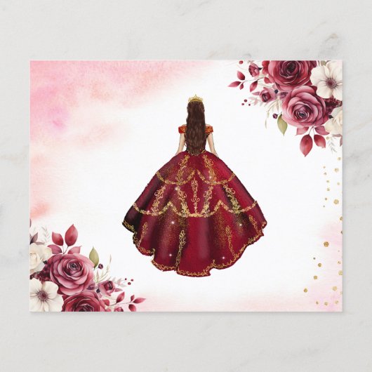 Budget Bourgogne Save the Date Verjaardag Quincean Flyer (Achterkant)