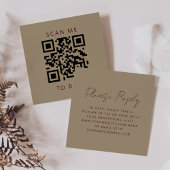 Budget Bourgogne Script Gold Wedding QR Code RSVP Informatiekaartje