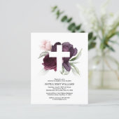 Budget Bourgogne & White Cross Baptism Uitnodiging (Staand voorkant)