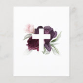 Budget Bourgogne & White Cross Baptism Uitnodiging (Achterkant)