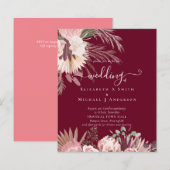 BUDGET Bourgogne Wijn Pampas Gras Tropisch Huwelij (Voorkant / Achterkant)