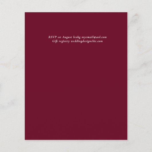 BUDGET Bourgogne Wine Pampas Grass Tropical Wedden (Achterkant)