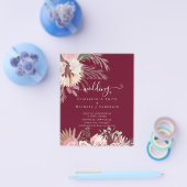 BUDGET Bourgogne Wine Pampas Grass Tropical Wedden Flyer (Enkel)
