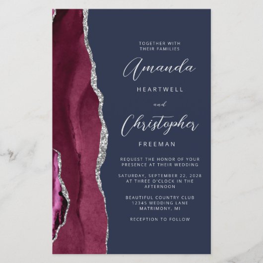 Budget Bourgogne Zilveren Agaat Marine QR Code Huw (Voorkant)