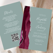 Budget Bourgogne Zilveren Agaat Sage QR Code Huwel