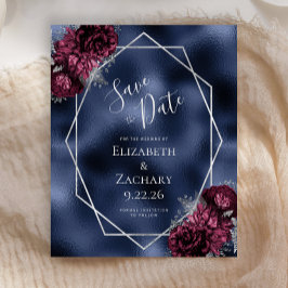 Budget Bourgogne Zilveren Bloemen Marine Save the 