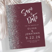Budget Bourgogne Zilveren Glitter Save the Date