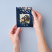 Budget Bourgondië Blauw Bloem Motief Kant Bruiloft Flyer (Hand)