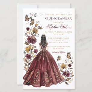 Budget Bourgondië Bloemige Prinses Quinceañera