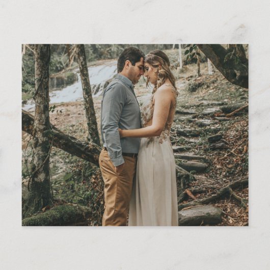 Budget Bourgondië Blush Bloemen Foto Save the Date (Achterkant)