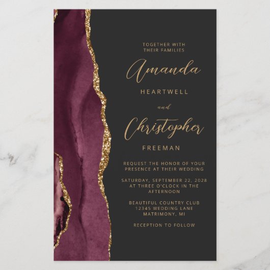 Budget Bourgondië Goud Agaat Donker QR Code Bruilo (Voorkant)