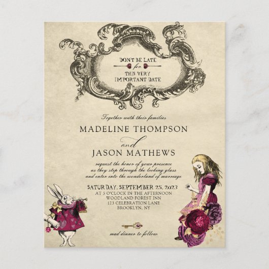 BUDGET Bourgondië Goud Alice in Wonderland Huwelij (Voorkant)