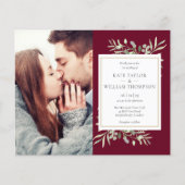 Budget Bourgondië Groene Foto's Trouw Uitnodiging (Voorkant)