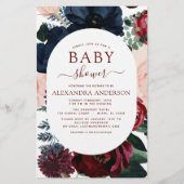 Budget Bourgondië Navy Blauwe Bloemenkinderfeestje (Voorkant)