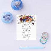 Budget Bourgondië & Navy Sinaasappel Herfst Bloemi Flyer (Enkel)