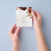 Budget Bourgondië Oranje Herfst Bloemige Bruiloft Flyer (Hand)