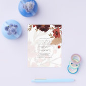 Budget Bourgondië Oranje Herfst Bloemige Bruiloft Flyer (Enkel)