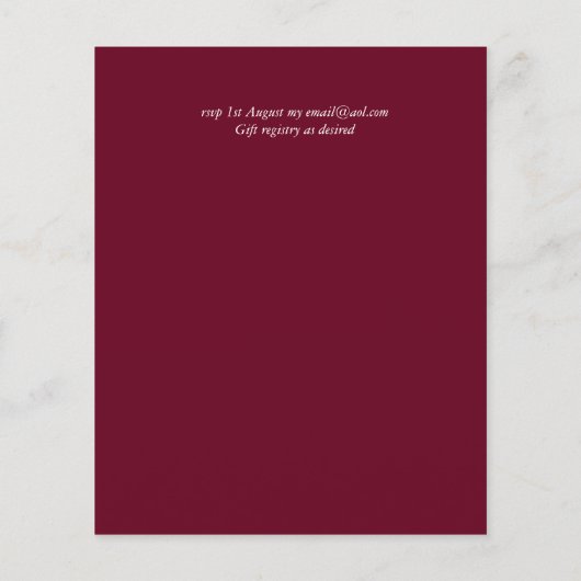 BUDGET Bourgondië Perzik Bloemige Trouw Uitnodigin (Achterkant)