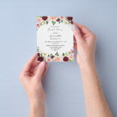 Budget Bourgondië & Roze 4 Bruiloftsbloemen 2 Flyer (Hand)