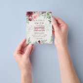 BUDGET Bourgondië Roze Roze Bloemen Bruiloft UITNO Flyer (Hand)