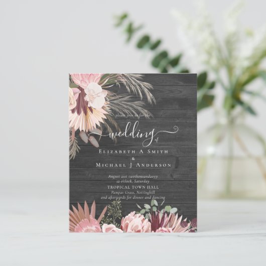 BUDGET Bourgondië Wijn Pampas Gras Tropisch Huweli (Staand voorkant)