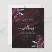 Budget Bourgondië Zilveren Bloemencode QR Wedding (Voorkant)
