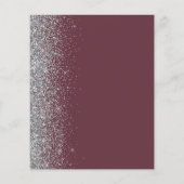 Budget Bourgondië Zilveren Glitter Save the Date (Achterkant)