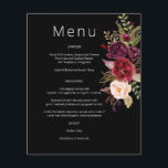 Budget Bourgundy Marsala & Pink Floral Menu - Zwar<br><div class="desc">Geen enveloppen, flyer versie. **MATTE IS PAPIER THIN Bespaar geld op formele uitnodigingen met deze papieren uitnodiging. Bereid je gasten voor op de geweldige bruiloft met het menu van de Bourgogne Marsala en Blush Pink Floral. Wil je dit ontwerp op een grotere kaart, een kaart dikker papier? Bekijk ons collectie...</div>