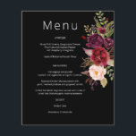 Budget Bourgundy Marsala & Pink Floral Menu - Zwar<br><div class="desc">Geen enveloppen, flyer versie. **MATTE IS PAPIER THIN Bespaar geld op formele uitnodigingen met deze papieren uitnodiging. Bereid je gasten voor op de geweldige bruiloft met het menu van de Bourgogne Marsala en Blush Pink Floral. Wil je dit ontwerp op een grotere kaart, een kaart dikker papier? Bekijk ons collectie...</div>