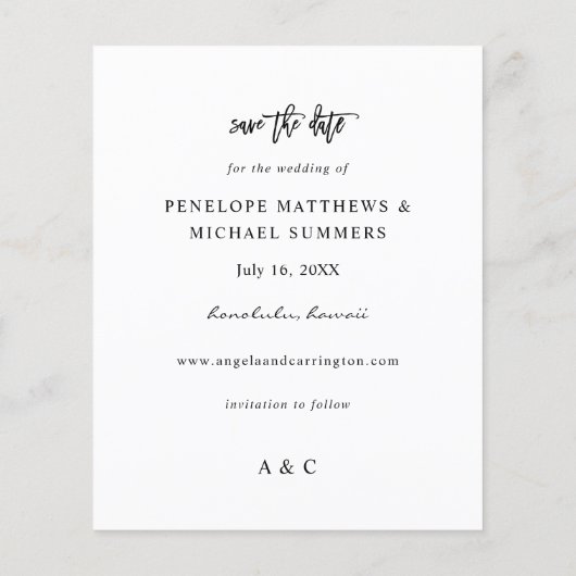 Budget Bourgundy Pink 4 Floral Save the Date Photo Flyer (Achterkant)