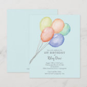 Budget Boy 1st Birthday Uitnodigingen (Voorkant / Achterkant)