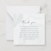 Budget Boy Baby shower Blue Waterverf Dank u Notitiekaartje (Achterkant)